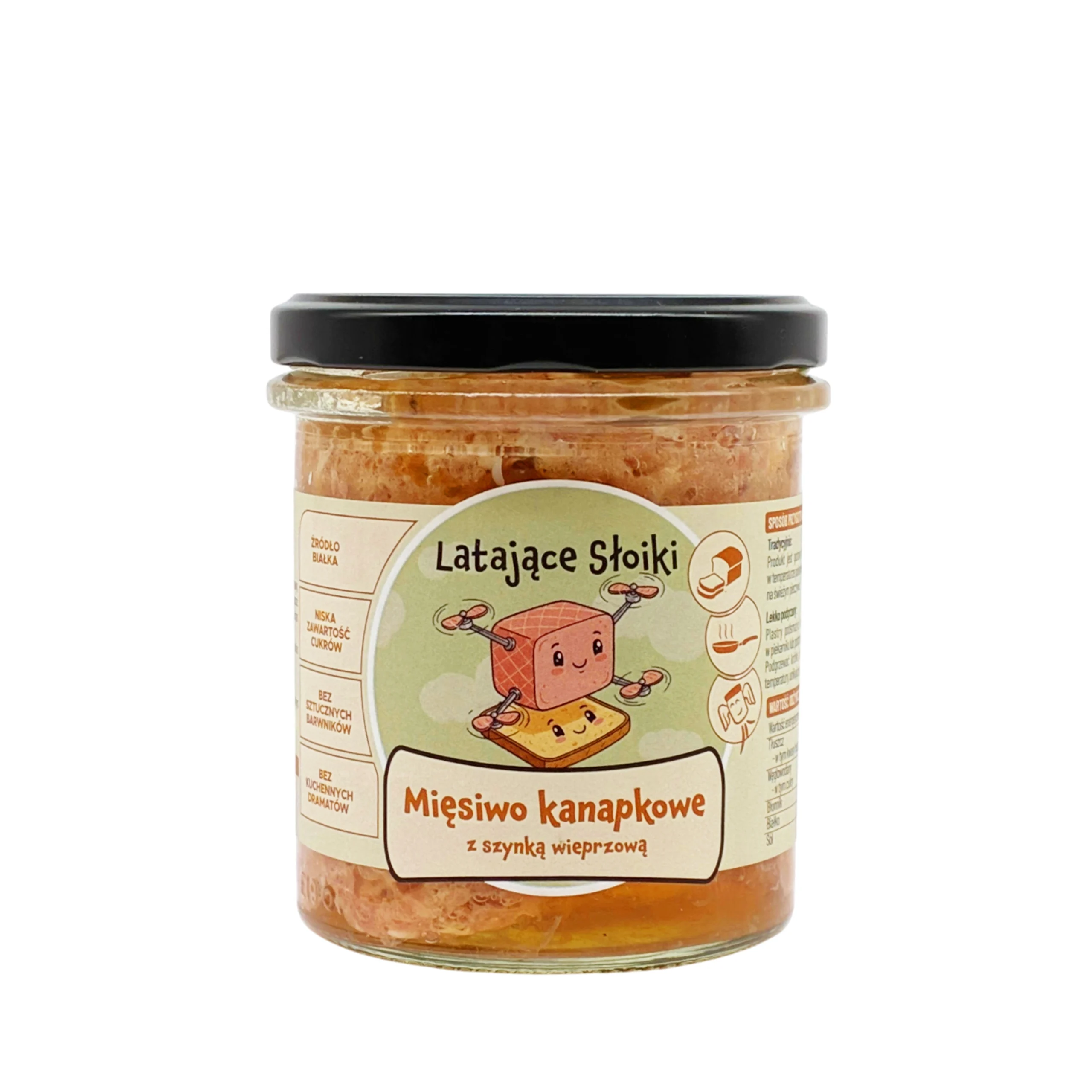 Mięsiwo kanapkowe z szynką wieprzową 300 g Latające Słoiki